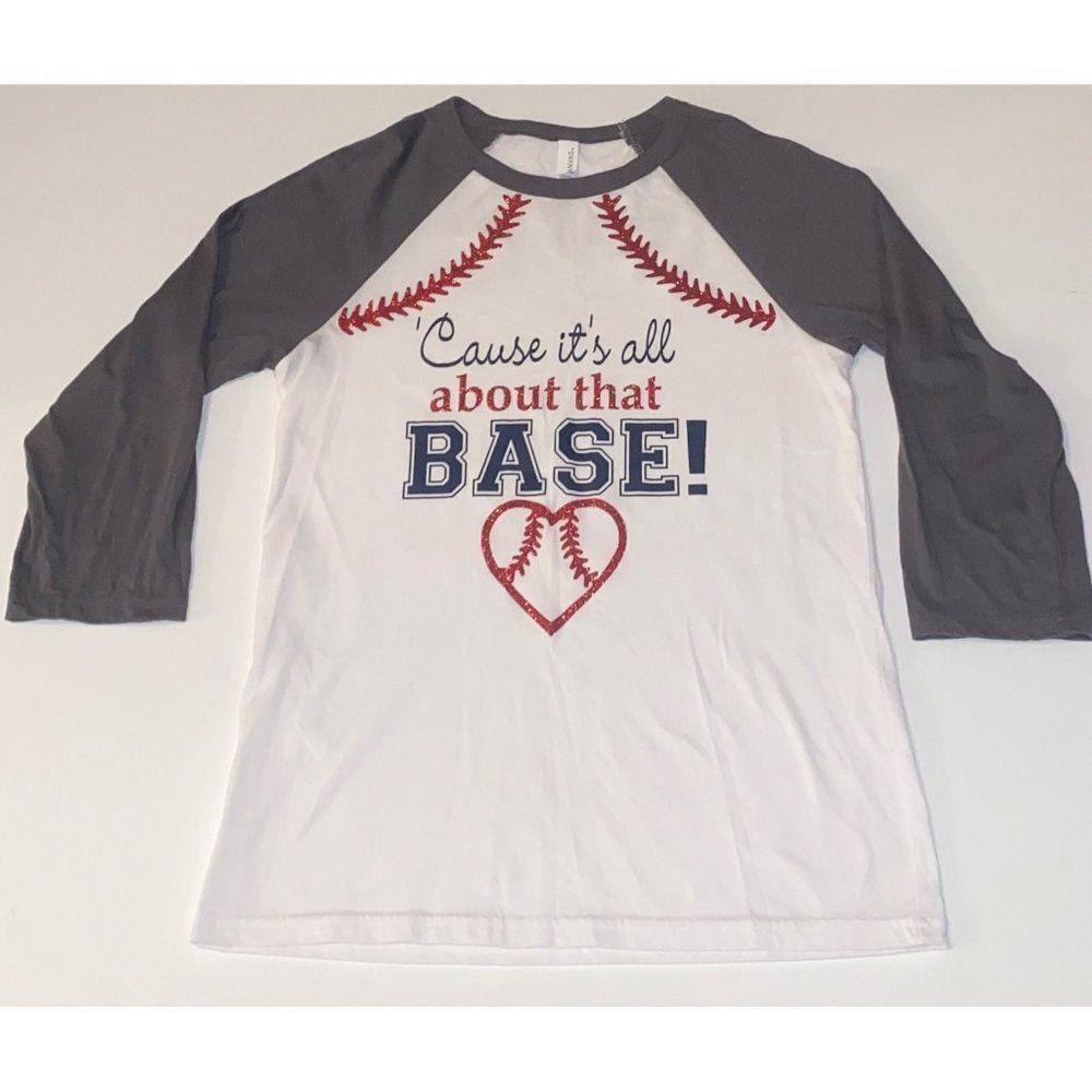Women's baseball tee with 3/4 sleeves